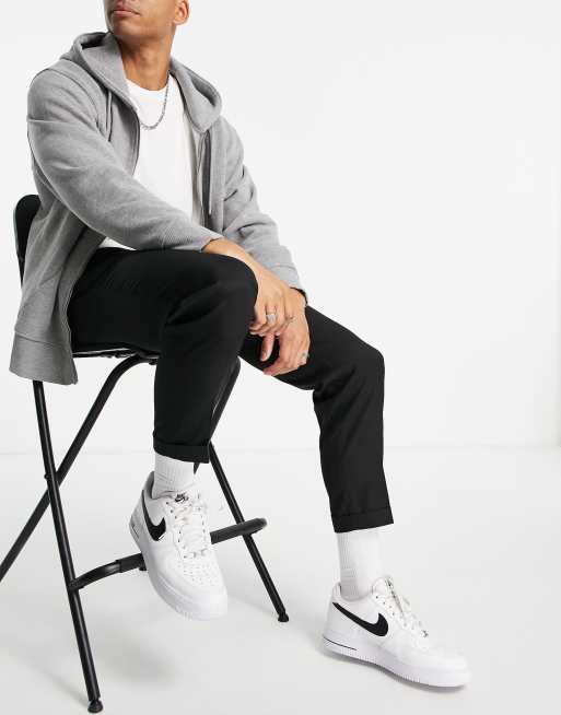 Topman - Nette smaltoelopende broek met omslag in zwart, 4 van 4
