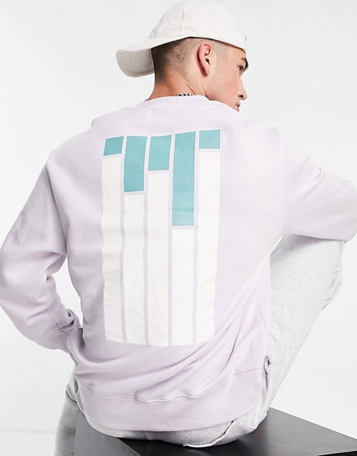 Topman new york city print sweatshirt in lilac