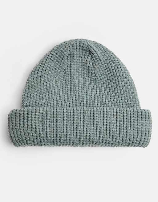 Topman – Niebieska czapka beanie o strukturze waflowej