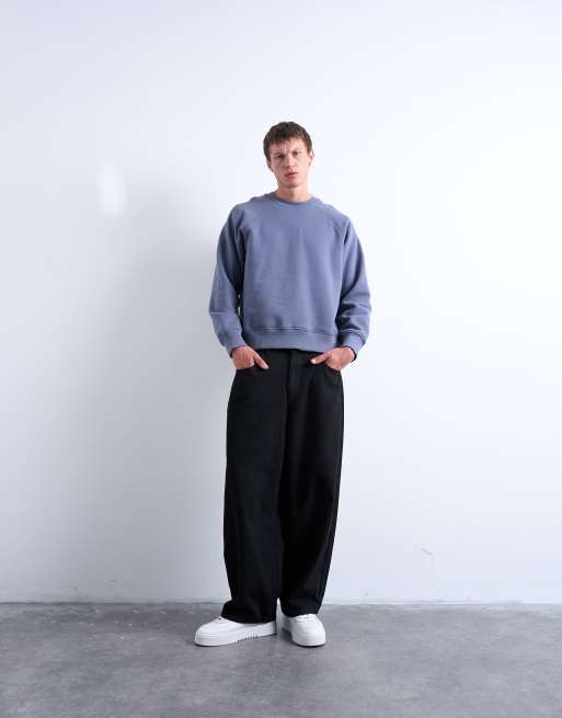Topman – Niebieska raglanowa bluza o pudełkowym kroju, 2 z 5