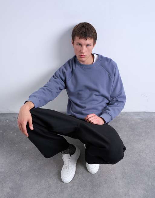 Topman – Niebieska raglanowa bluza o pudełkowym kroju, 3 z 5