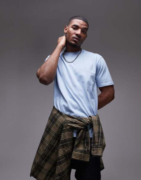 Topman – Niebieski T-shirt o luźnym kroju - view 1