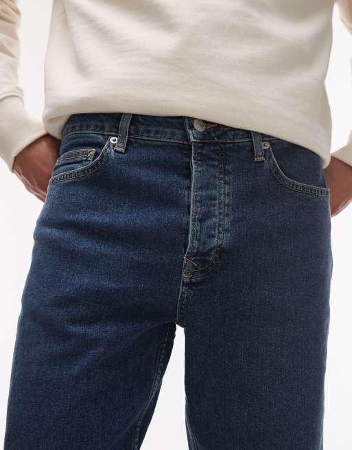 Topman – Niebieskie jeansy o dopasowanym kroju ze stretchem, 5 z 5