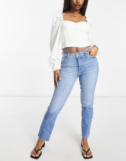 Topman – Niebieskie jeansy o obcisłym kroju z bawełny – MBLUE