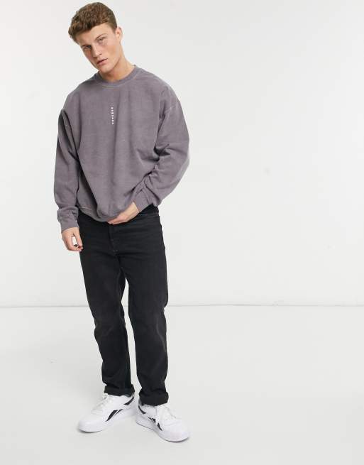 Topman nowhere print sweat in grey, 4 of 4