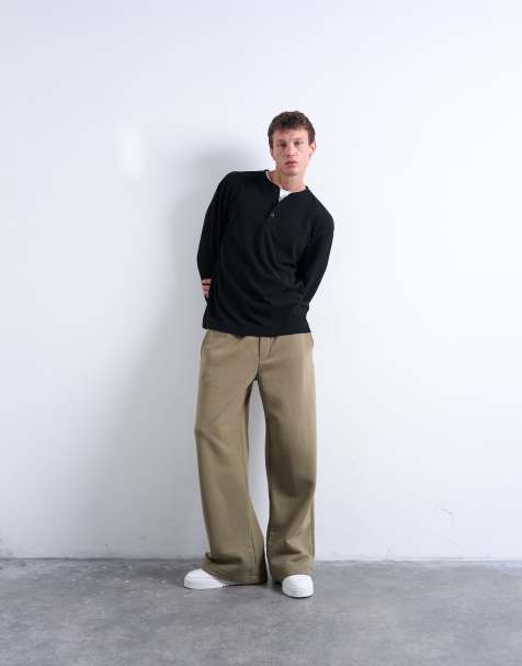 Topman baggy fit jogger in khaki