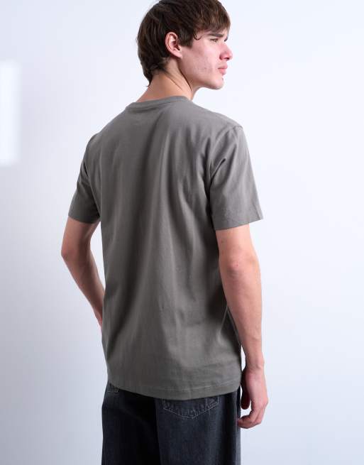 Topman – Oliwkowy T-shirt o klasycznym kroju , 4 z 5