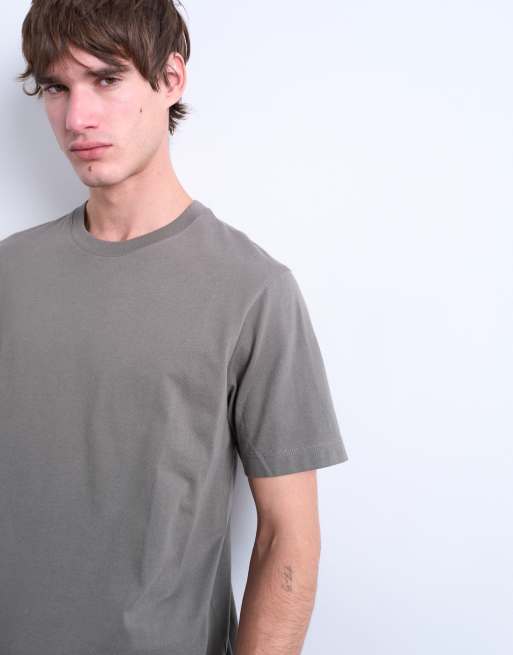 Topman – Oliwkowy T-shirt o klasycznym kroju , 5 z 5