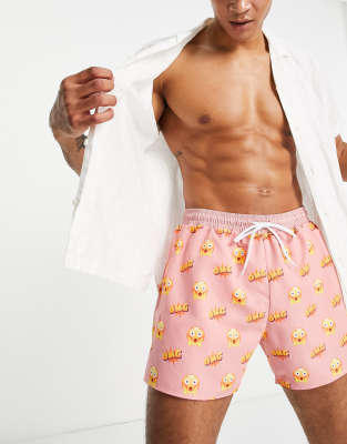 Topman OMG print swim shorts in pink  - ASOS Price Checker