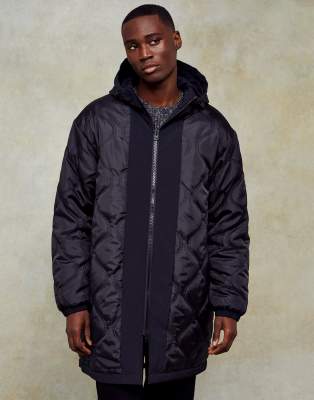 Topman black outlet parka