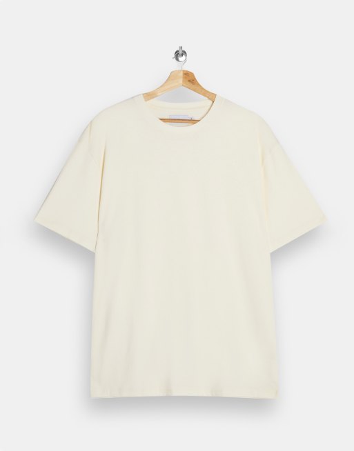 Topman organic cotton oversized t shirt in ecru