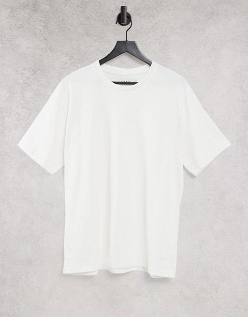 Topman cotton oversized t-shirt in ecru