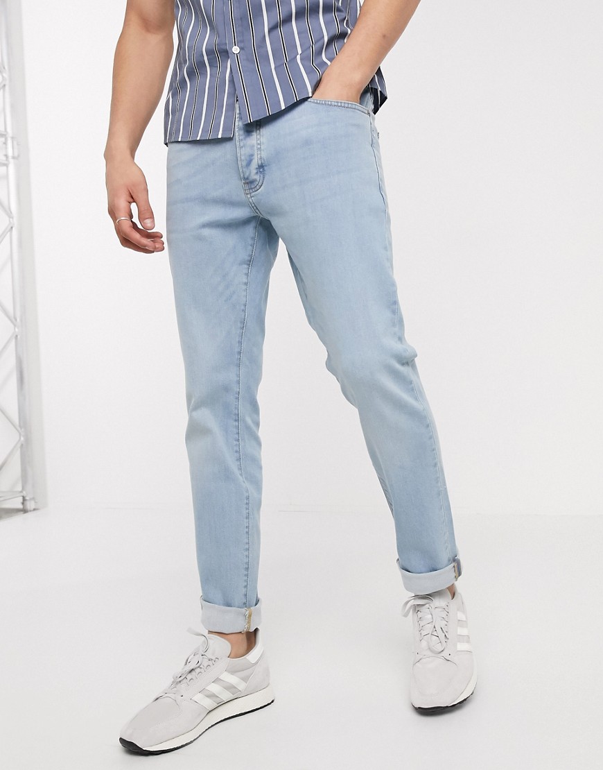 Topman organic cotton slim jeans in blue-Blues