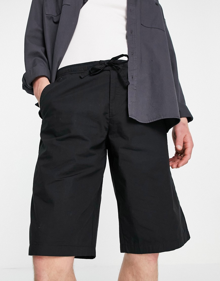 Topman organic longline shorts in black