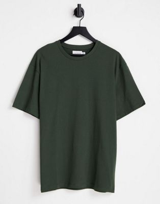 Topman organic oversize fit t-shirt in khaki