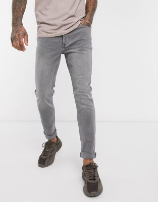 TOPMAN ORGANIC SKINNY JEANS IN GRAY,69A01TGRY