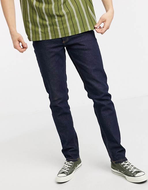 Topman organic slim jeans in dark blue