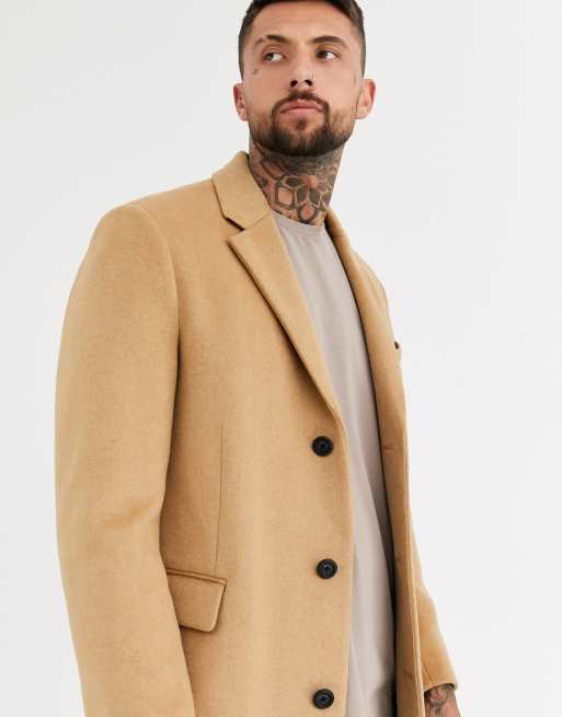 topman camel trench coat