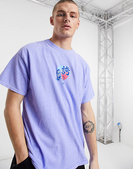Topman overdye t-shirt in lilac | ASOS