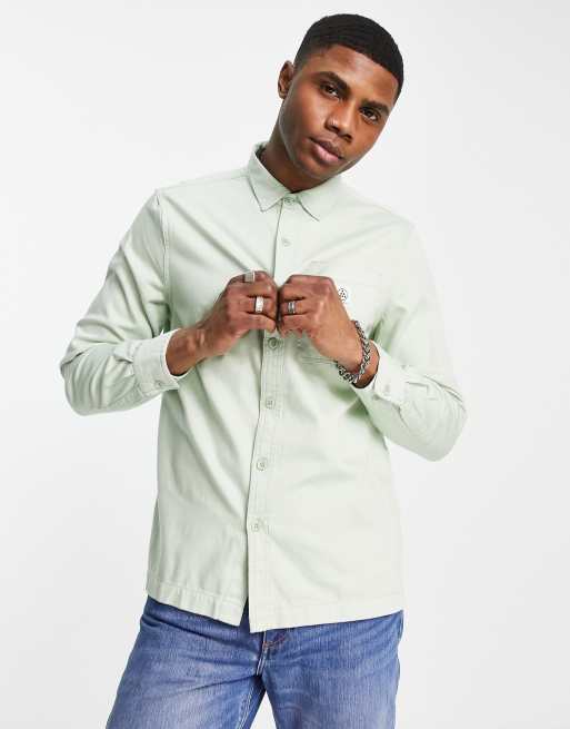 Topman - Overhemd van keperstof in salie 
