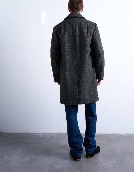 Topman - Overjas van wolmix met visgraatmotief, 5 van 5
