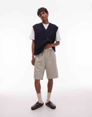 Topman Oversize Fit Button Up Vest In White