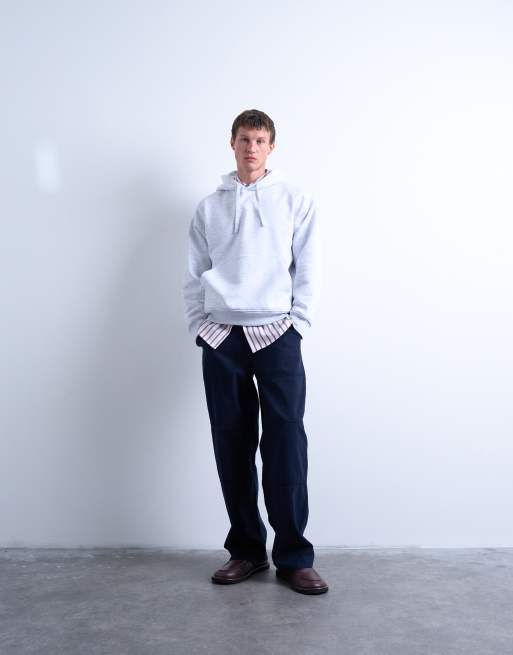 Topman – Oversize-Kapuzenpullover in Hellgrau meliert, 2 von 5