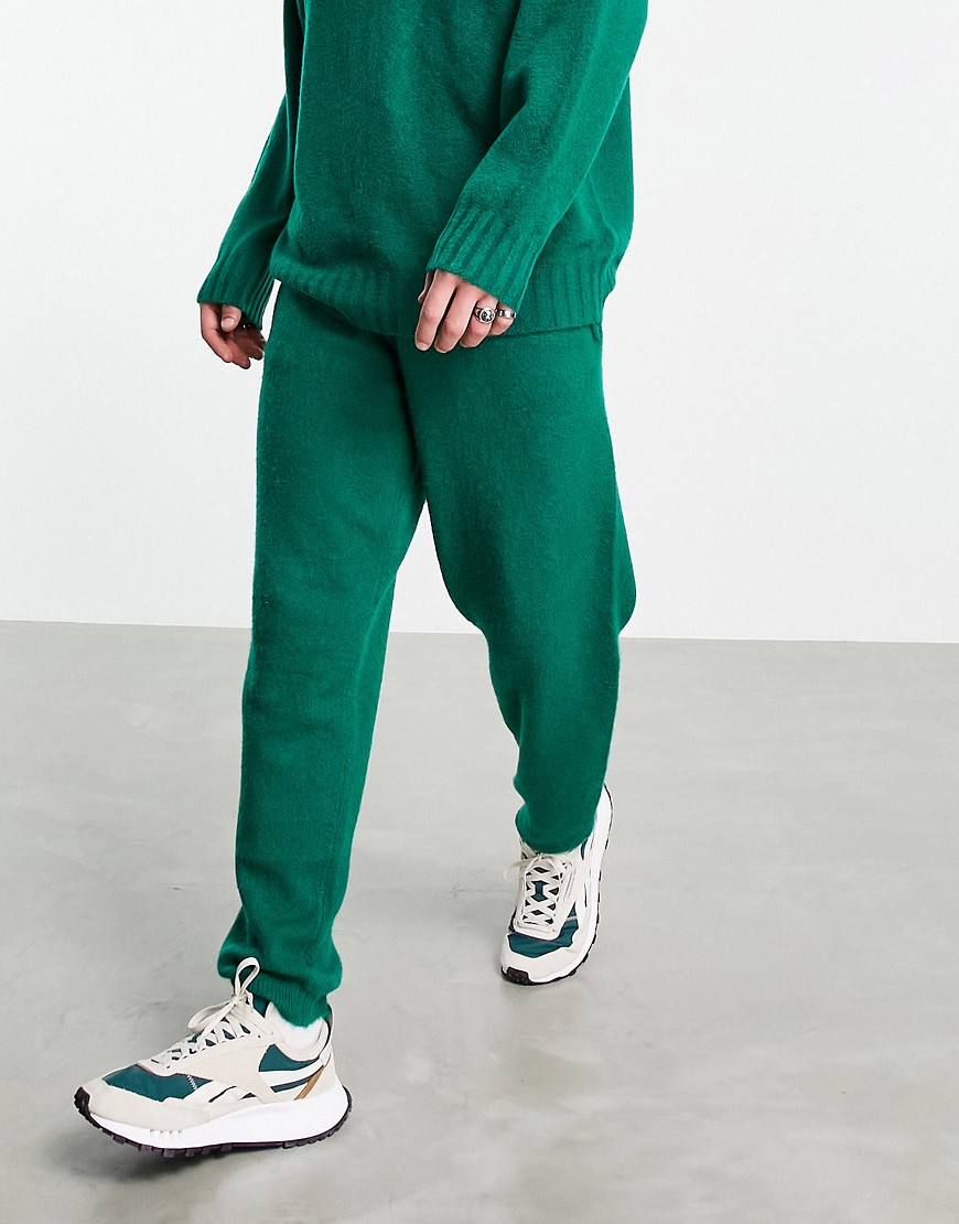 Topman oversize knitted sweatpants in green