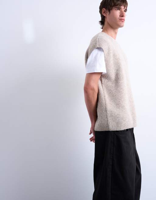 Topman – Oversize-Pullunder in Stein