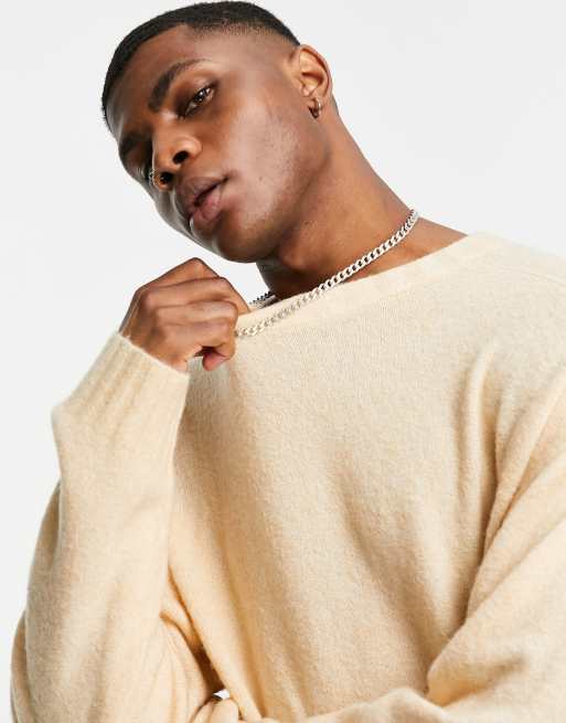 Topman – Oversize-Strickpullover in Steinbeige