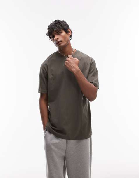 Topman – Oversize-T-Shirt in Khaki - view 1