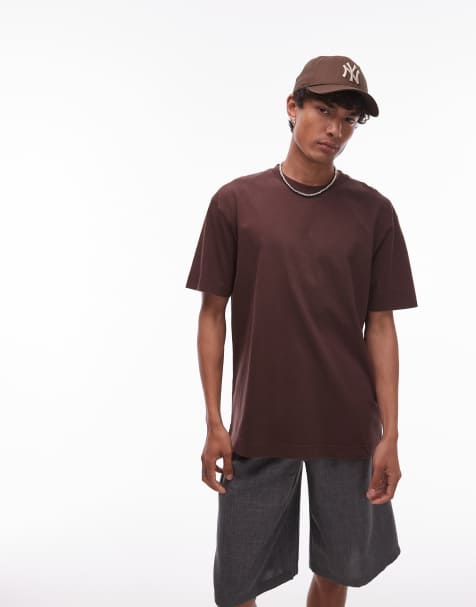 Topman – Oversize-T-Shirt in verwaschenem Braun - view 1