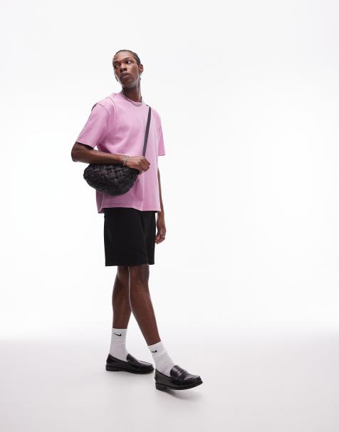 Topman – Oversize-T-Shirt in verwaschenem Lila mit Ziernaht - view 1