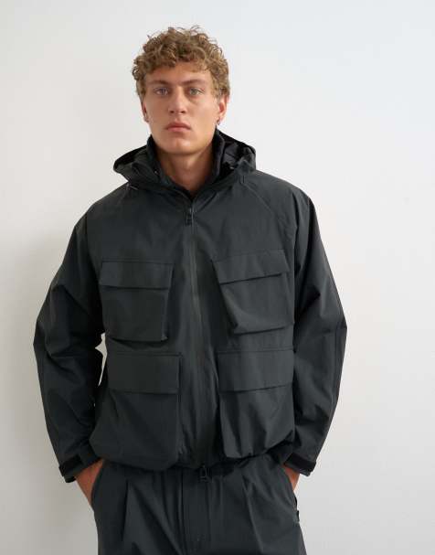 Topman oversize wodoodporna kurtka utility w kolorze czarnym - view 1