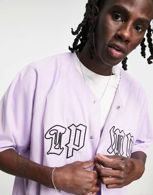 Supreme satin baseball jersey purple, Outfits With Tube Tops