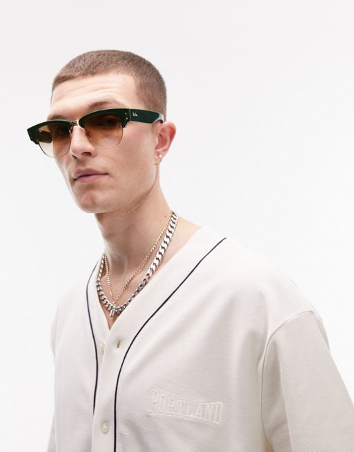 Topman oversized baseball jersey with logo in white