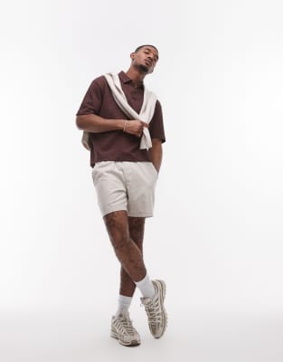 Topman Oversized Boxy Fit Polo With Seersucker Stripe