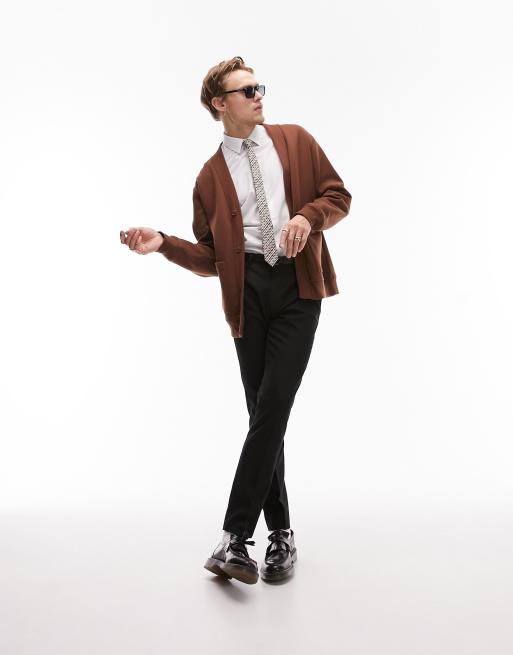 Topman oversized cardigan in brown | ASOS