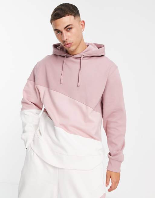 Topman oversized color block hoodie in pink part of a set