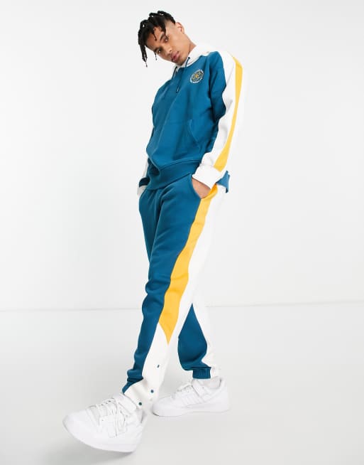 Topman oversized colour block jogger in teal