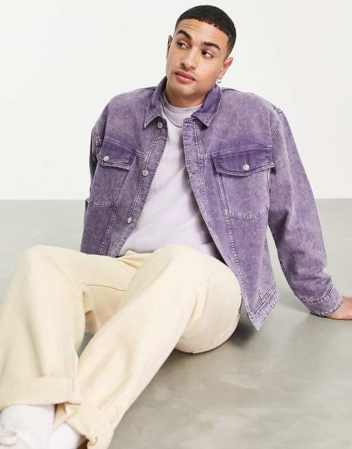 ASOS DESIGN 90s denim jacket in dark purple wash