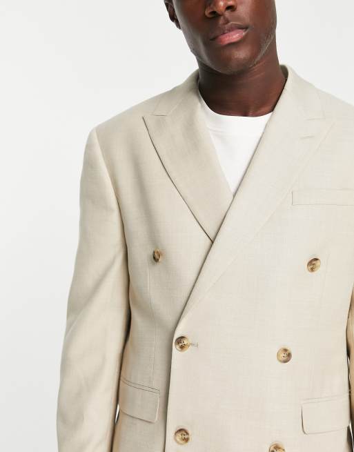 Beige double breasted on sale blazer