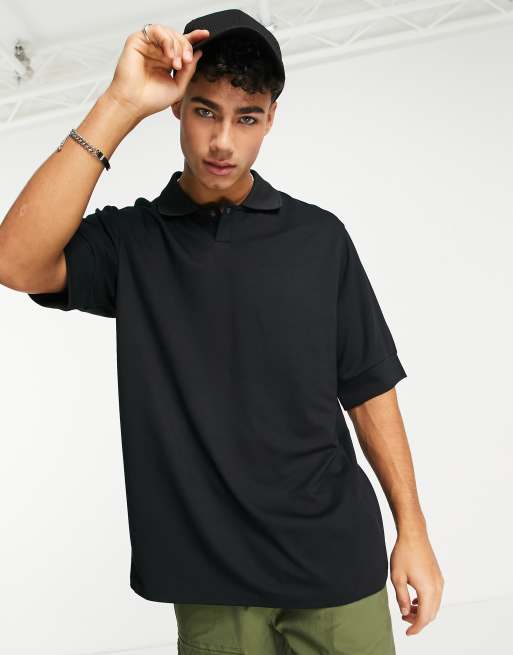 oversized black polo shirt