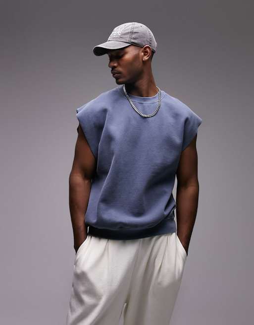 Man Active Oversized Cut Off T-shirt