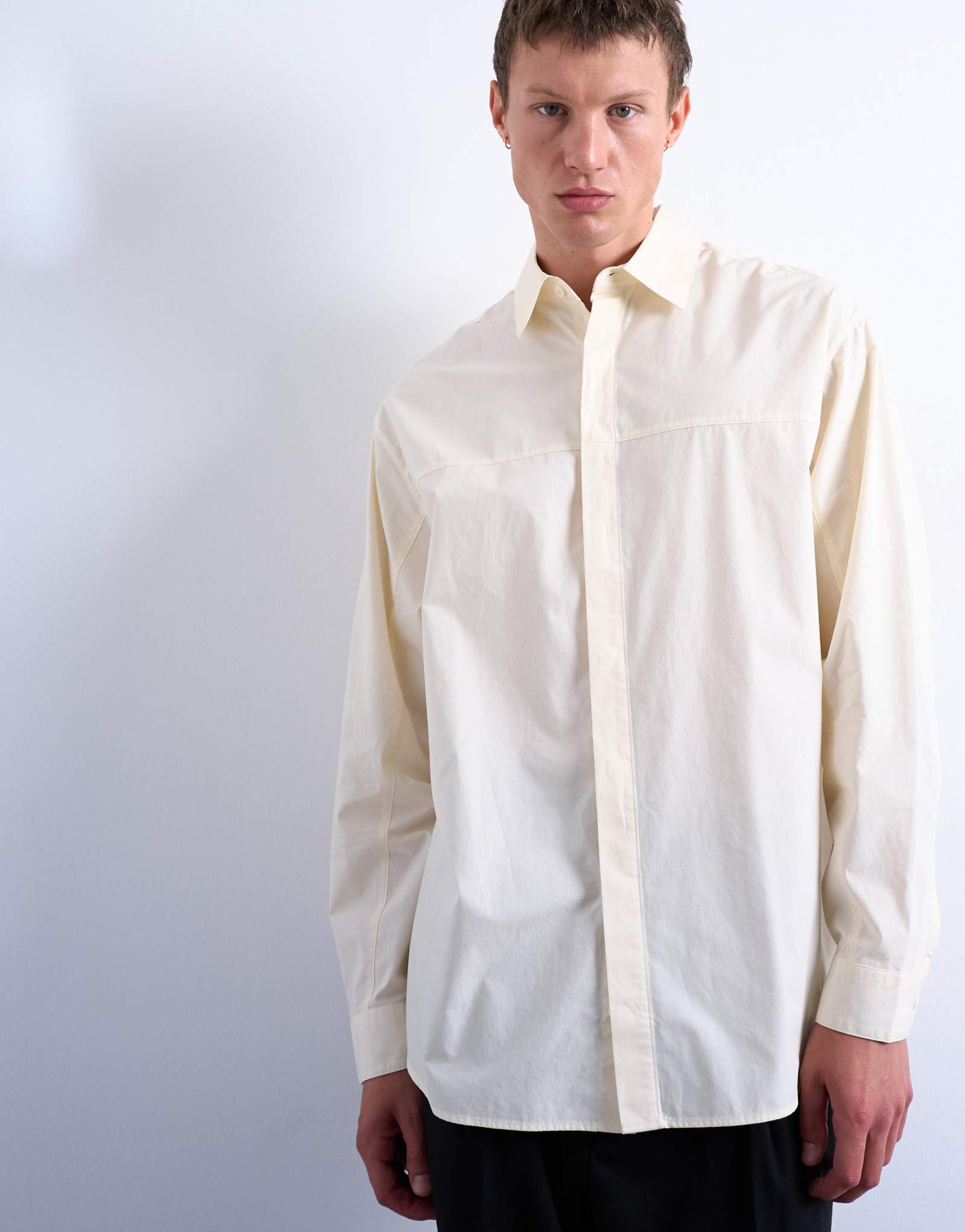 Официальная рубашка Topman oversize fit светло-желтого цвета