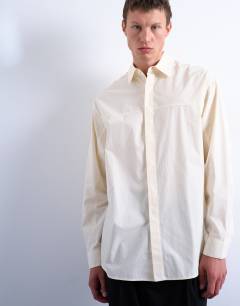 Oversized fit formal shirt in light yellow