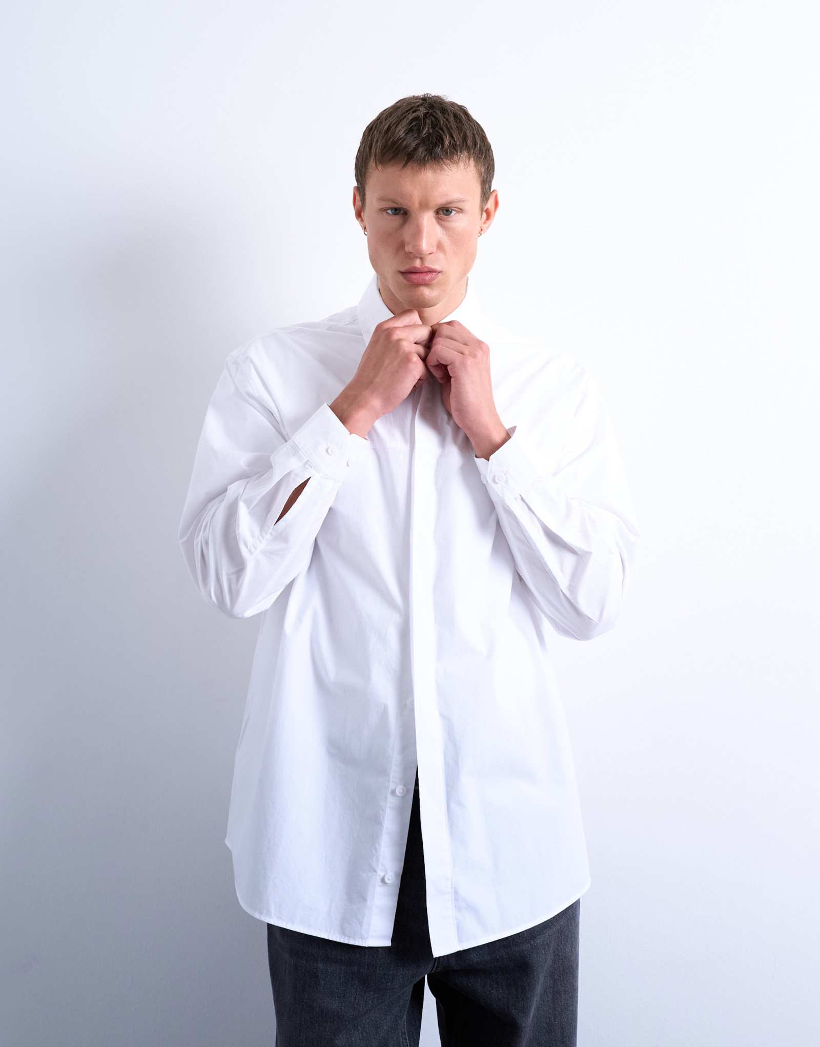 Официальная рубашка Topman oversize fit белого цвета