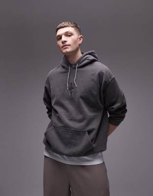 Oversized Fit Hoodie - Black - Men