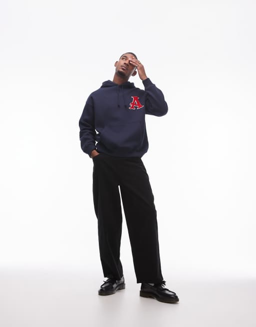 Topman navy hoodie hotsell