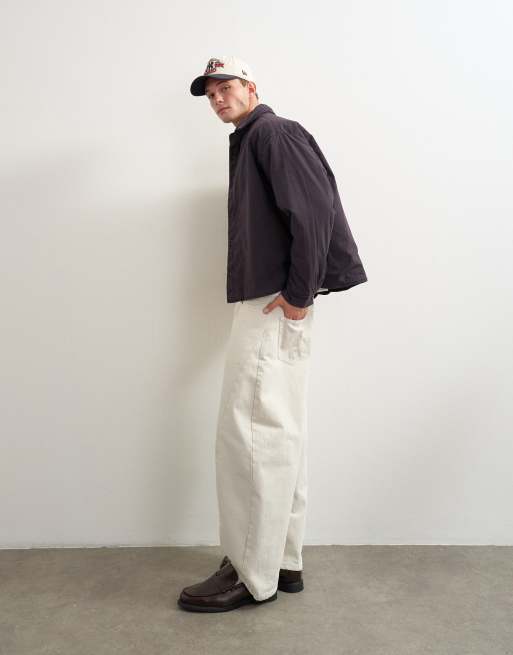 Topman oversized fit padded overshirt in ink navy, 2 of 5